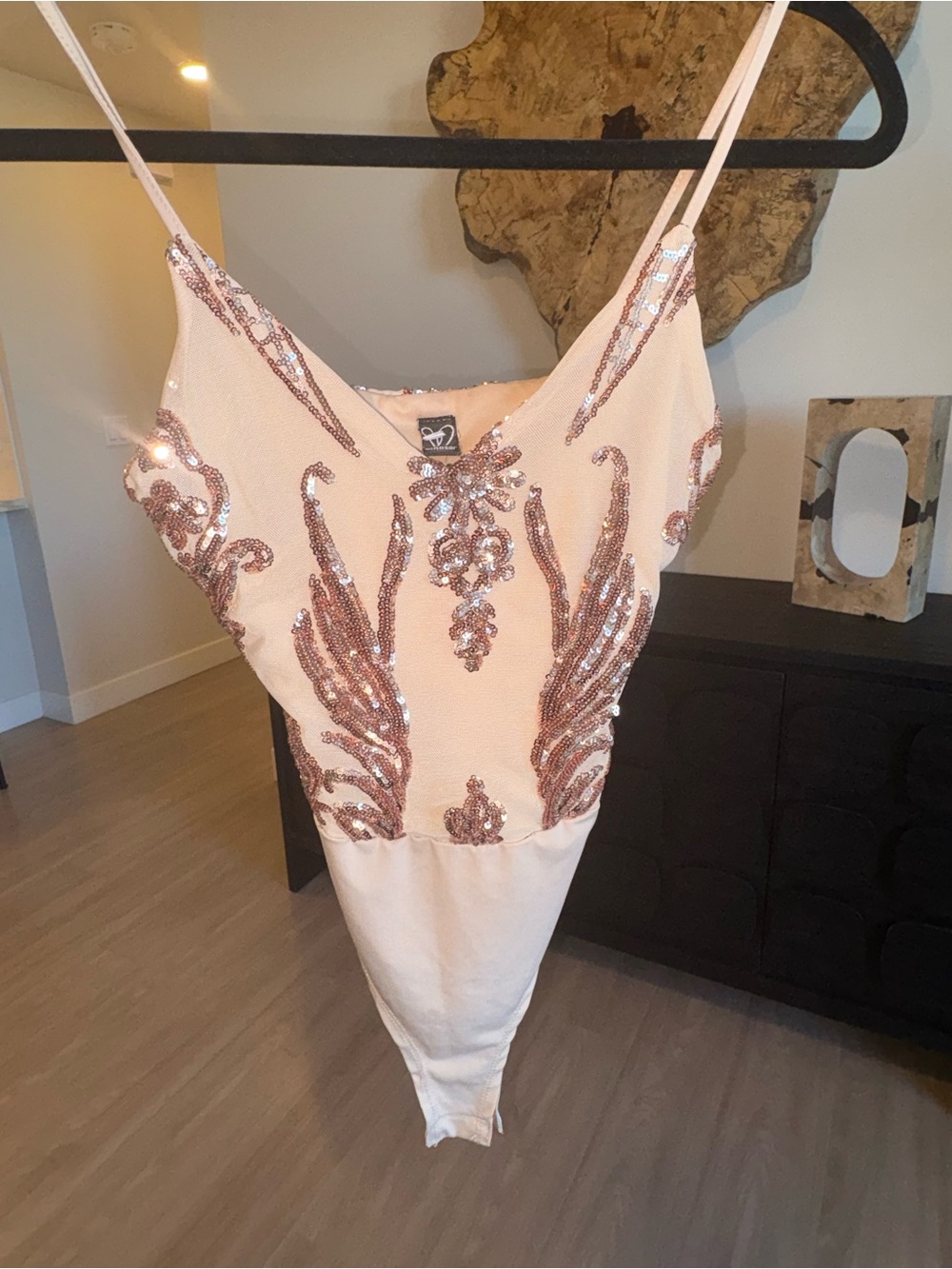 Windsor Rose Gold Sequin Embellished Bodysuit